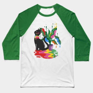 Trippy Cat & Plant Baseball T-Shirt